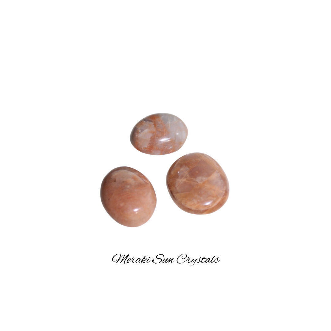 Peach Moonstone Palm Stones