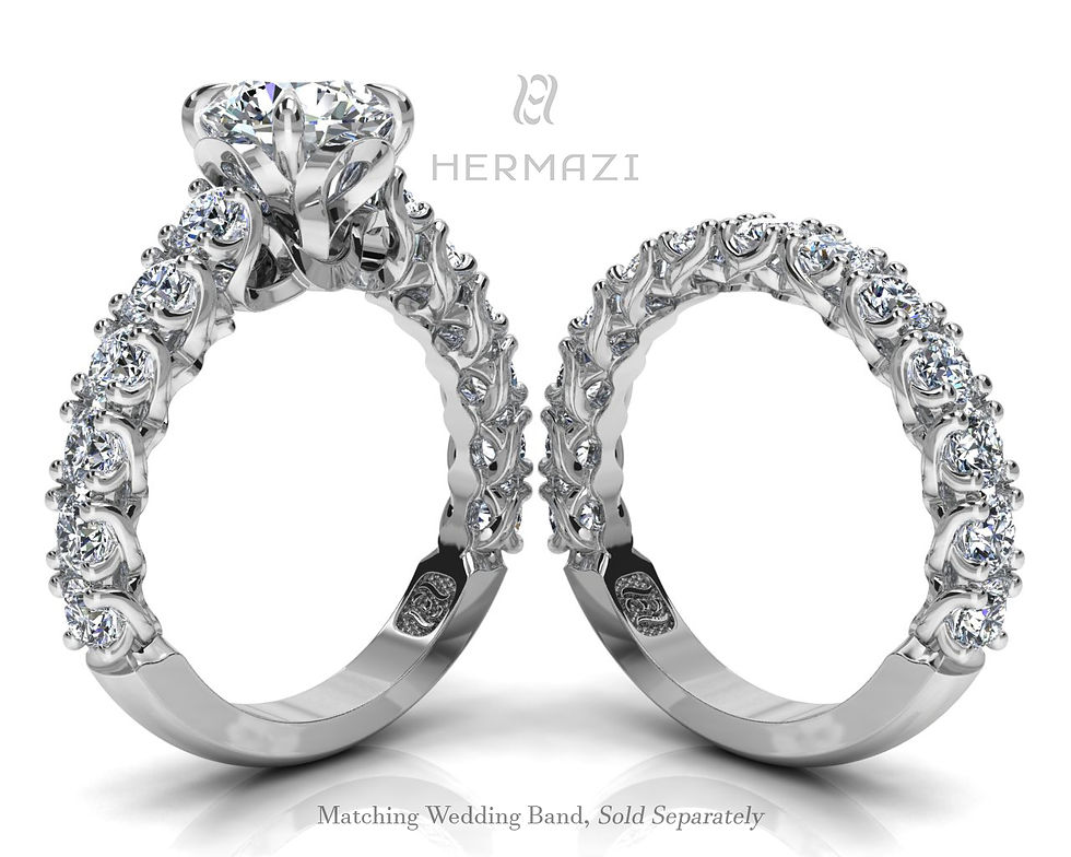 Thumbnail: Hermazi® 'Embrace' Three-Quarter Way Diamond Engagement Ring