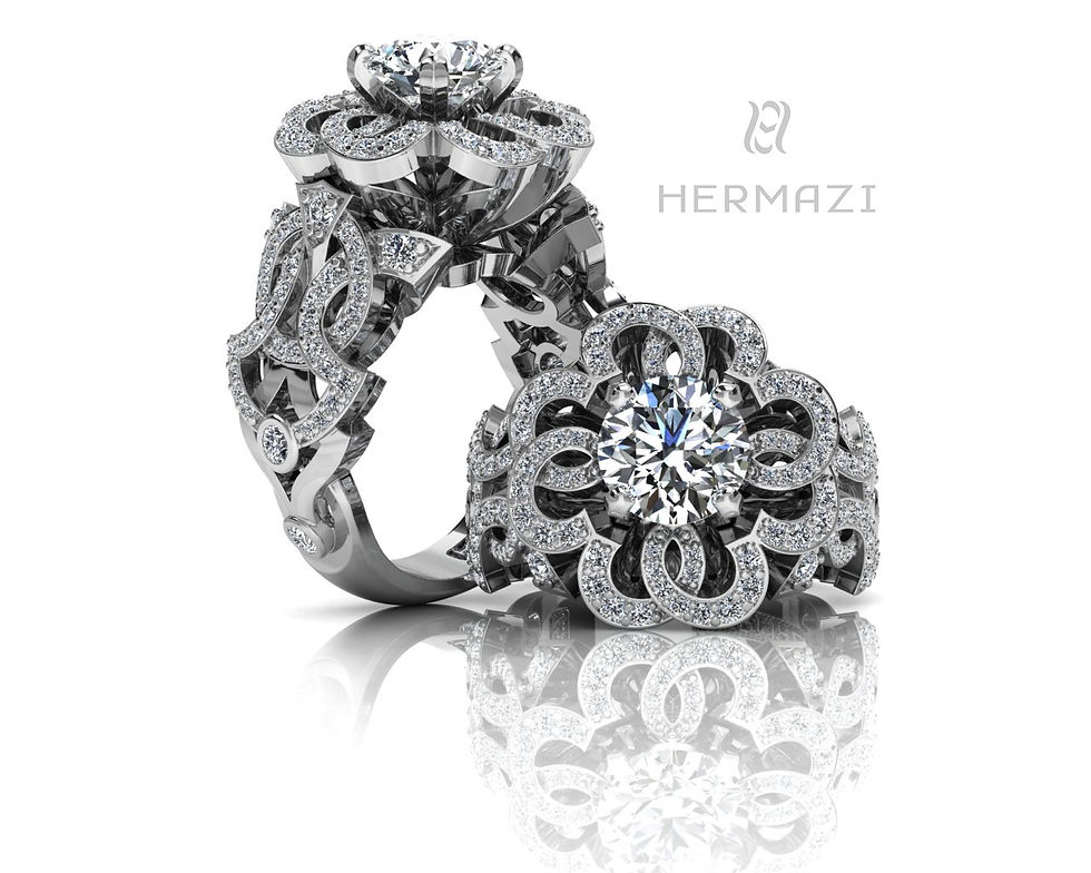 Thumbnail: Hermazi® 'Fireball Hibiscus' Diamond Ring