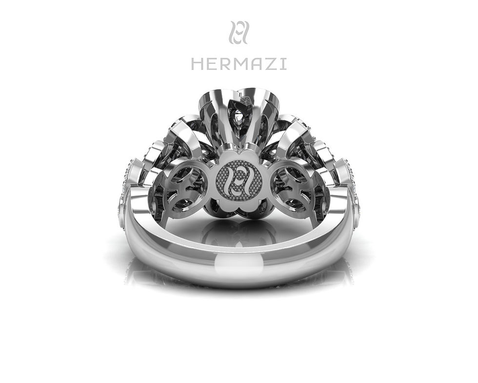 Thumbnail: Hermazi® 'Fireball Hibiscus Petite' Diamond Ring