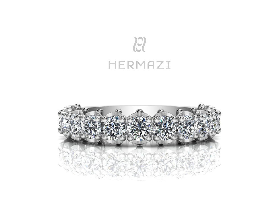 Thumbnail: Hermazi® 'Serene' Three-Quarter Way Diamond Band