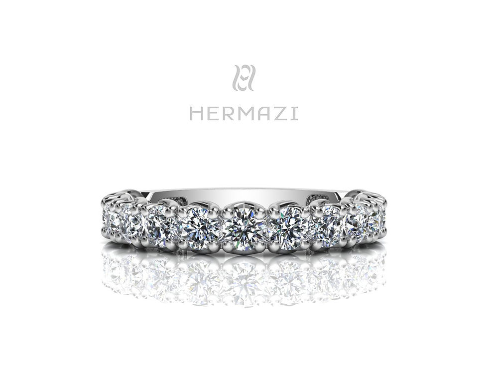 Thumbnail: Hermazi® 'Embrace' Three-Quarter Way Diamond Band