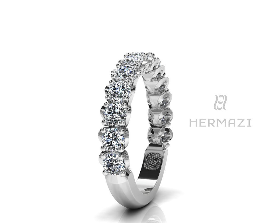 Thumbnail: Hermazi®'Elegance' Three-Quarter Way Diamond Band