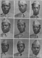 Photos of nine of the 54th Coast Artillery Regiment, stationed at Fort Ord in 1942.