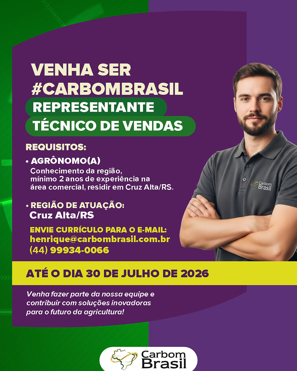 Se você tem experiência na área comercial, espírito empreendedor e deseja representar uma empresa sólida e em crescimento, envie seu currículo e venha fazer parte do time Carbom Brasil.
