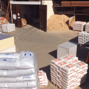 Builder's yard full of materials