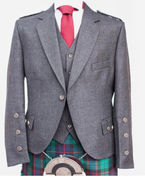 Grey jacket and green kilt