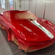 Ferrari with fresh red paint