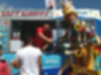 Ice cream van serving a clown