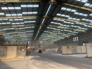 Warehouse with skylight panels
