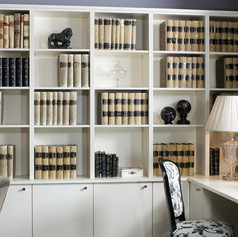 Book shelves filled with books
