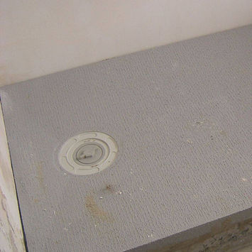 Partially completed shower installation