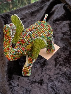 Bead elephant sculpture