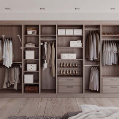 Open plan fitted wardrobe