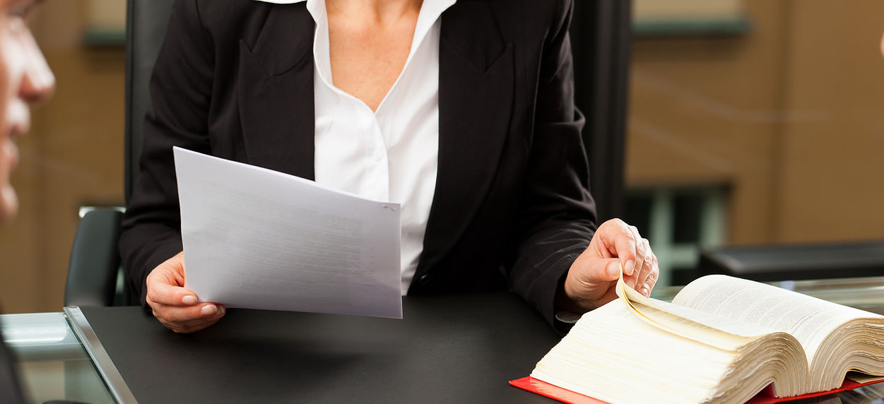 Female professional checking documents