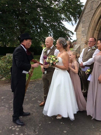 Chimney sweep at a wedding
