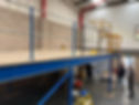 Raided platform in a warehouse