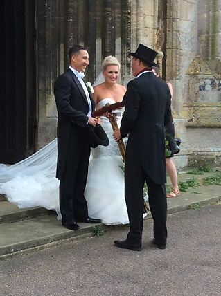 Chimney sweep at a wedding as a good luck charm