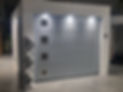 Grey garage door with lighting