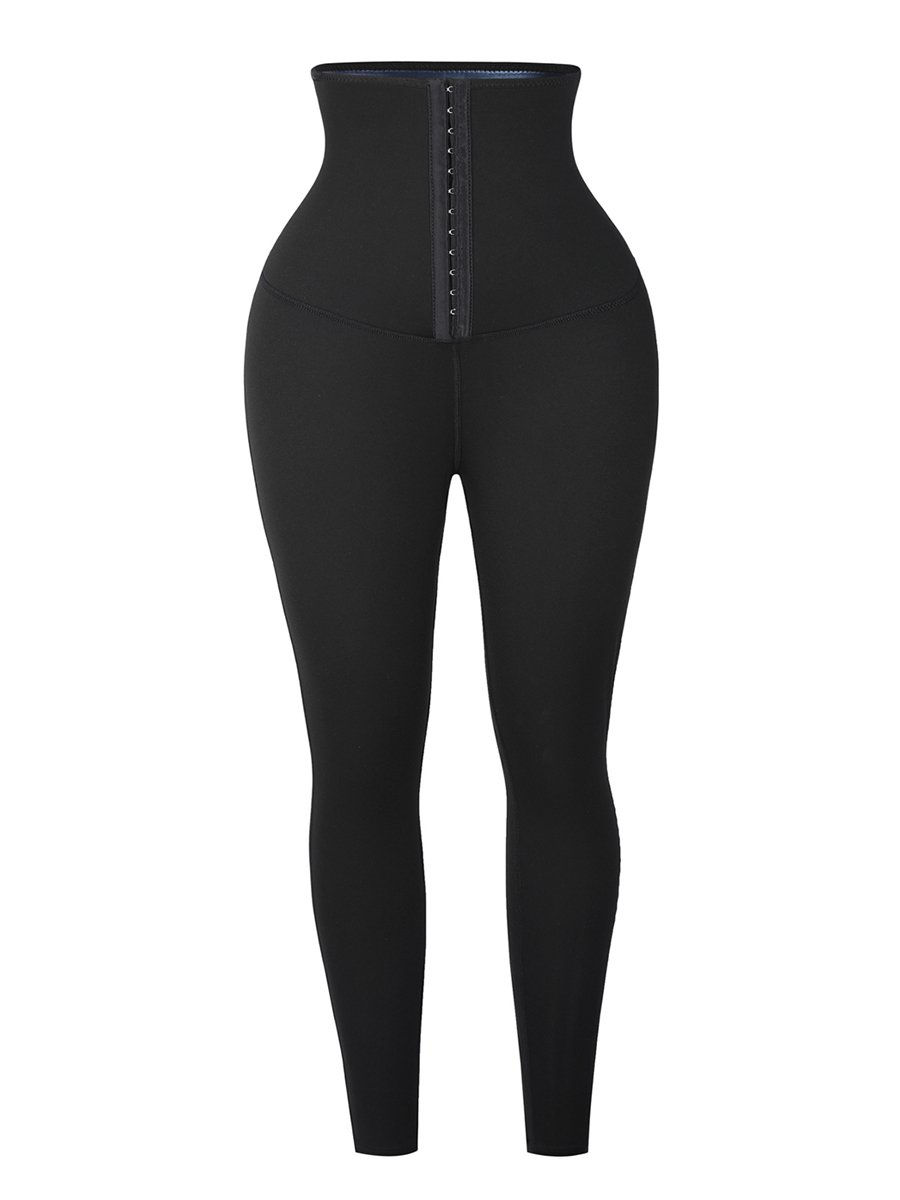 Thumbnail: Dark Blue Neoprene Butt Lifting Leggings Wide Waistband Lose Weight