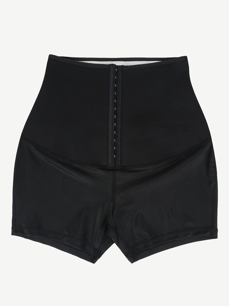 Thumbnail: Blue Neoprene Sweat Shorts Hook And Eye Closure Cellulite Reducing