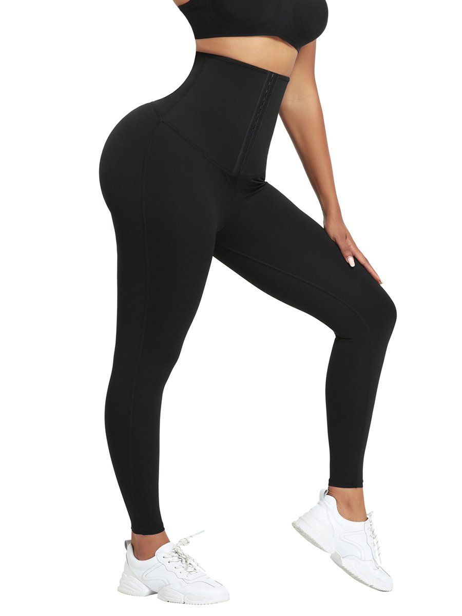 Thumbnail: Dark Blue Neoprene Butt Lifting Leggings Wide Waistband Lose Weight