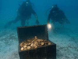 Duikers ontdekken miljoenenmuntenschat aan oude munten in Spaans scheepswrak