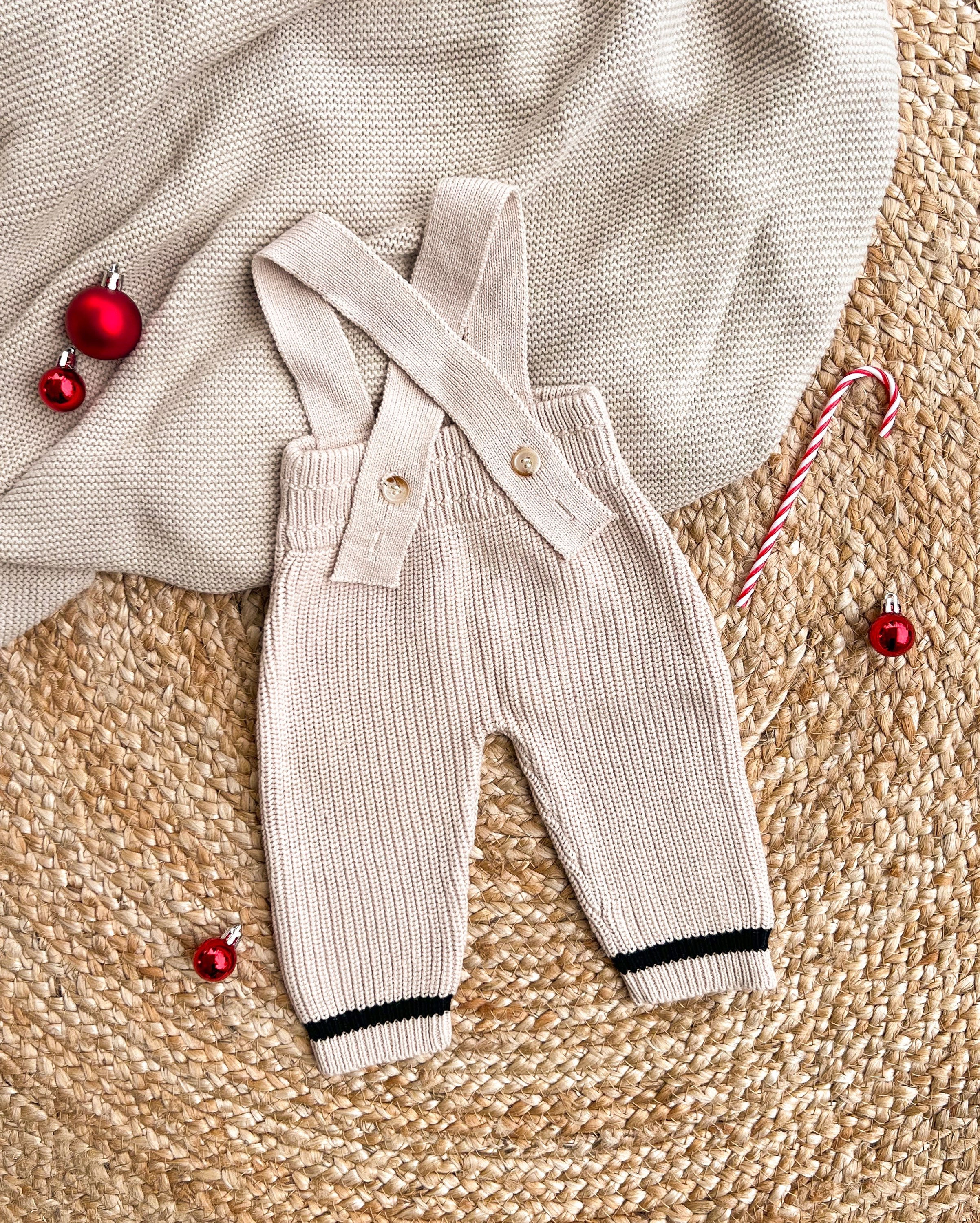 Gebreide tuinbroek - beige