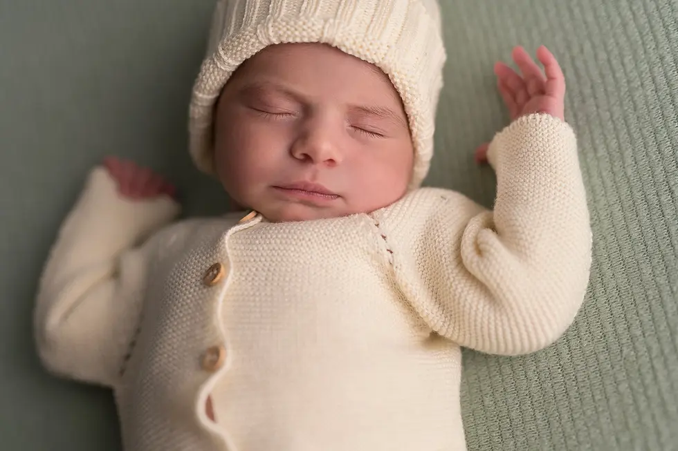 Thumbnail: Gebreide newborn set - ecru