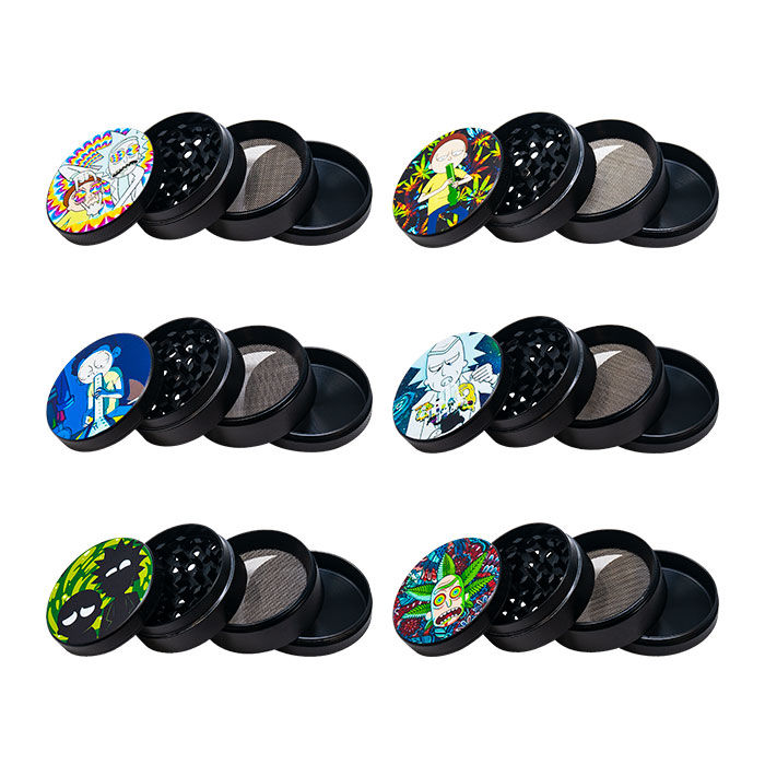 Rick Morty 4 Pieces Top Printed Herb Grinder D40mm