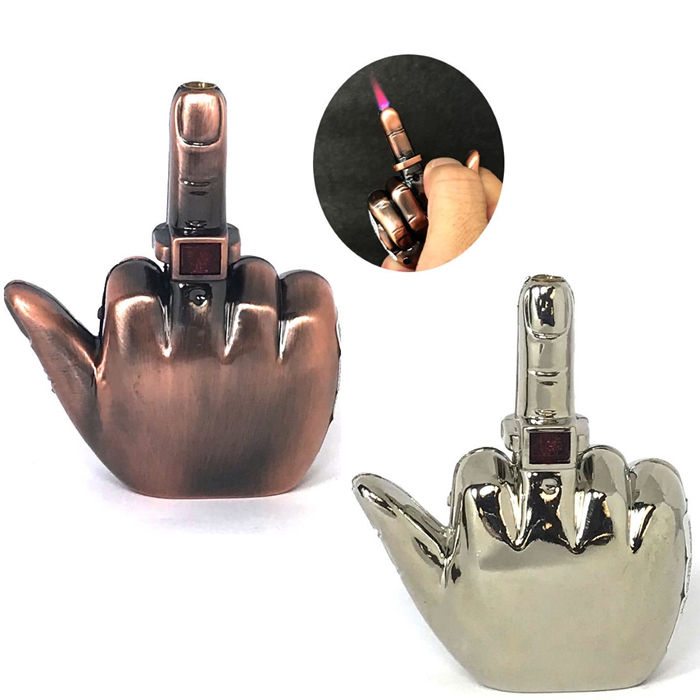 Talking Shooting Middle Finger Adjustable Jet Lighter