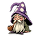small cute wizard smoking his pipe with his eyes closed