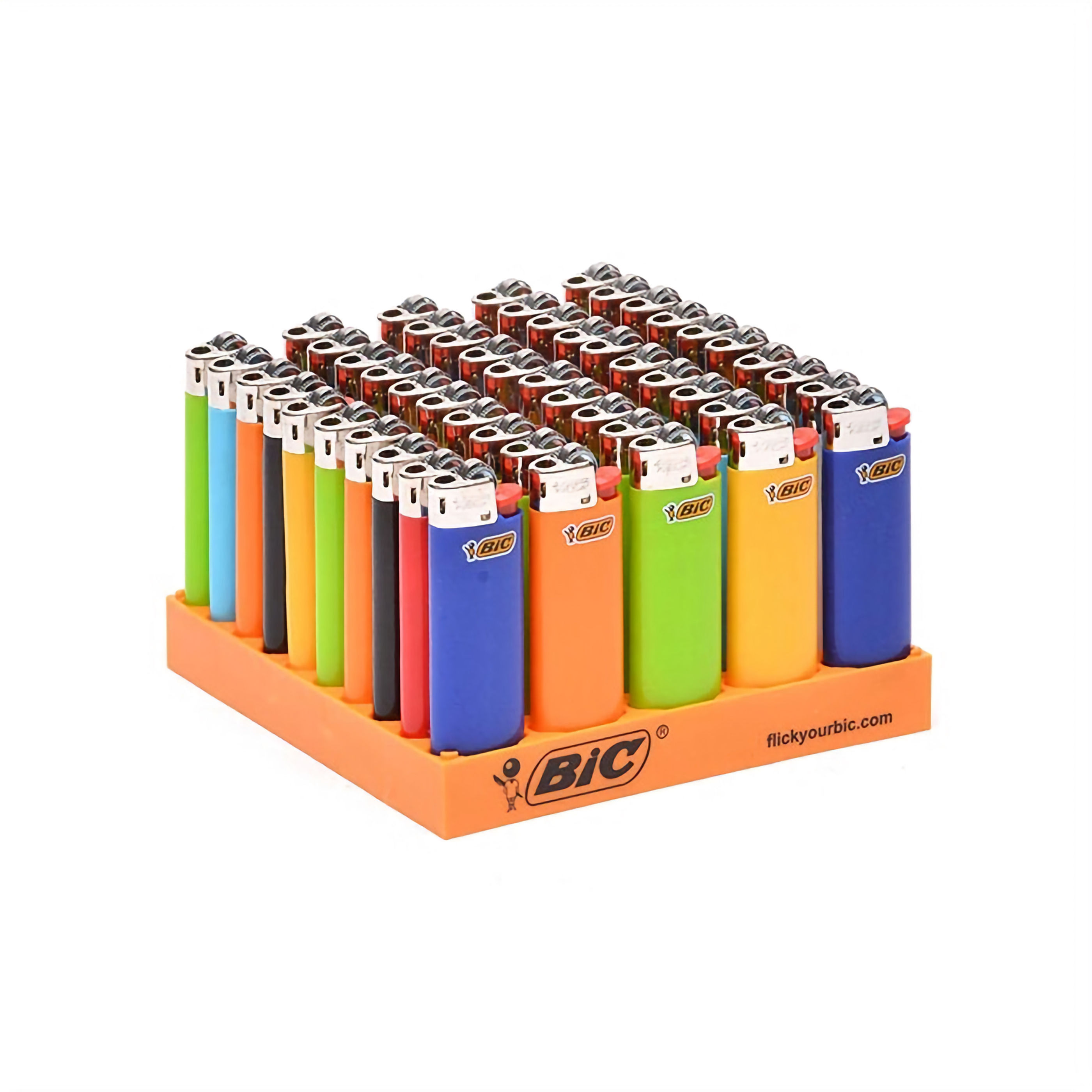Display tray of Bic Lighter Small in assorted colors.