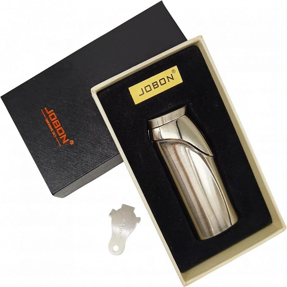 Thumbnail: Jobon Touchscreen Ignition Triple Jet Flame Lighter Silver in Giftbox