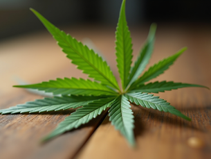 a fresh cannabis leaf used in sex