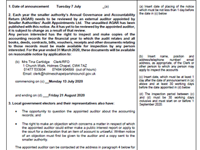 Notice of Public Rights and Inspection of accounts