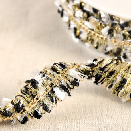 ruban effiloché avec chaîne or