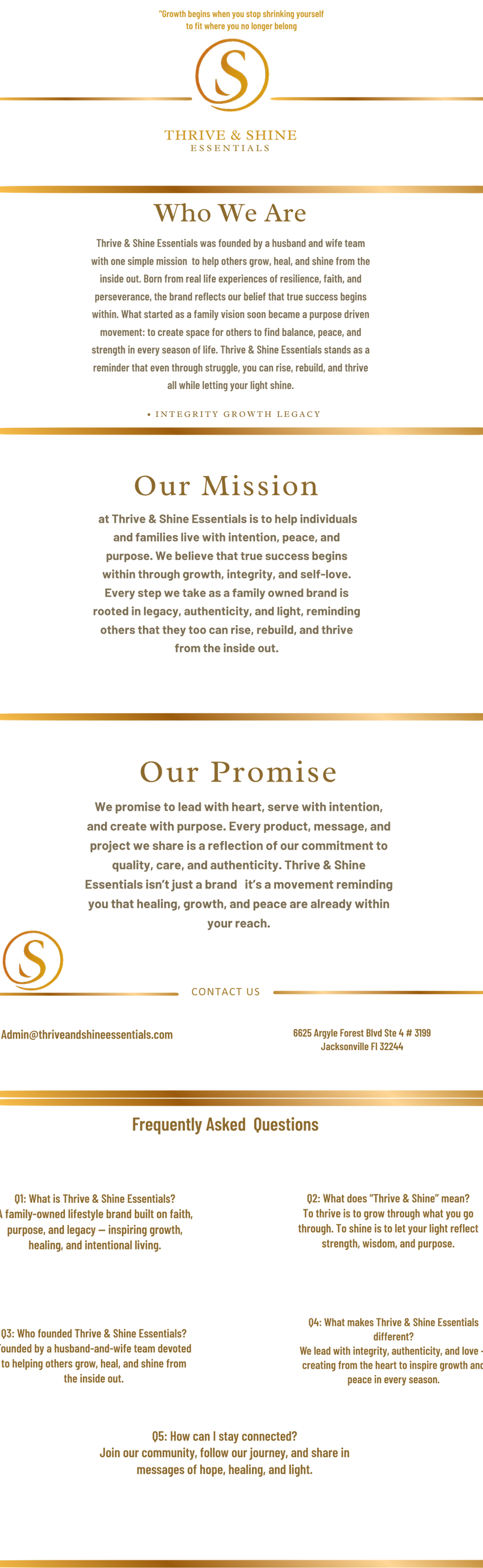 Who We Are Thrive & Shine Essentials was foumted by a husband and wife team with one simpl