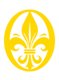 Logo de la marque La Fleur d'Or. Le O du mot "or" forme le contour du logo. A l'intérieur y est insérer une fleur de lys de la même couleur (jaune/or).