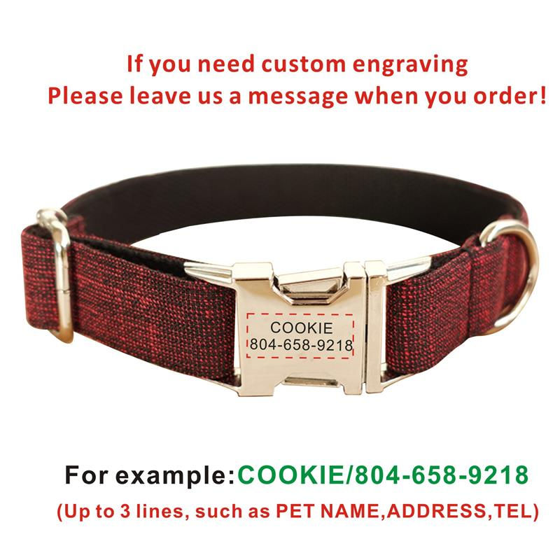 Thumbnail: Personalized Dog Collar Customized Pet Collars Free Engraving ID Nameplate Tag P