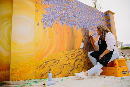 Danni_Artist Portrait-4 -Purple tree- sunset-calm-relaxing-mural-outdoors-secret Harbour-a