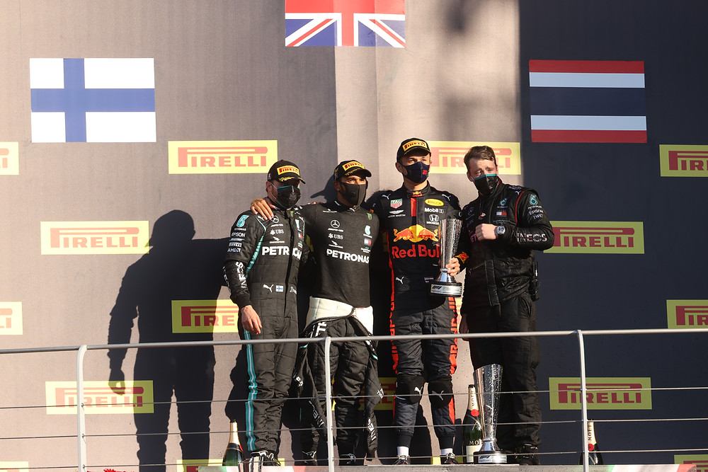Tuscan GP 2020 Winning Podium (Hamilton, Botts and Albon)