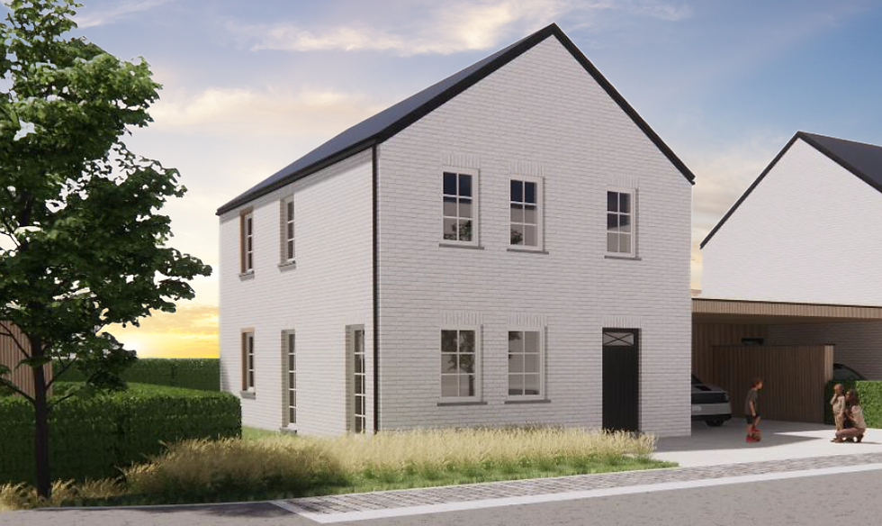 Façade moderne de la maison Cyprès (3 chambres, 1 salle de bain) au projet Les Haillettes à Hannut