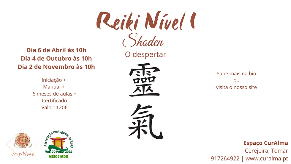 Curso de Reiki Nível I - Shoden (6 meses de acompanhamento)