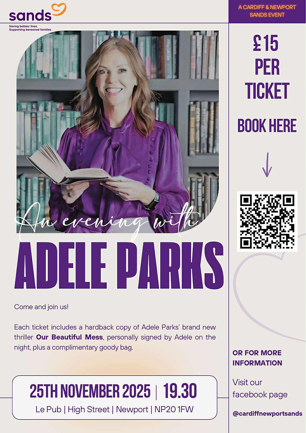 An Evening with Adele Parks - SANDS Fundraiser