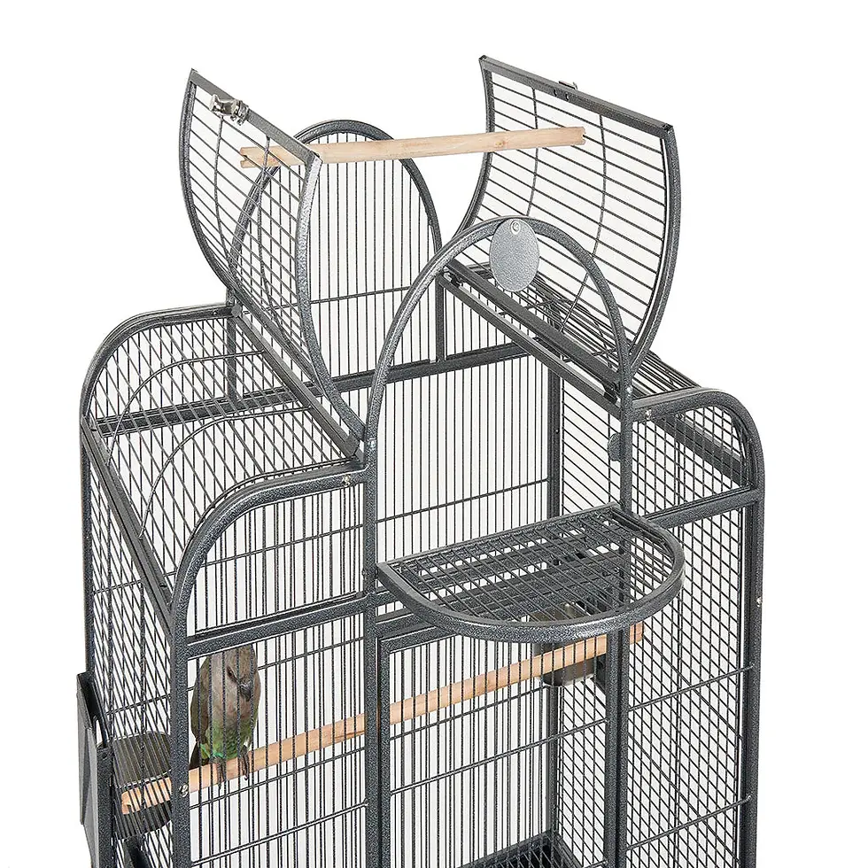 Thumbnail: Rainforest Santa Fe Top Opening Parrot Cage with Stand Antique