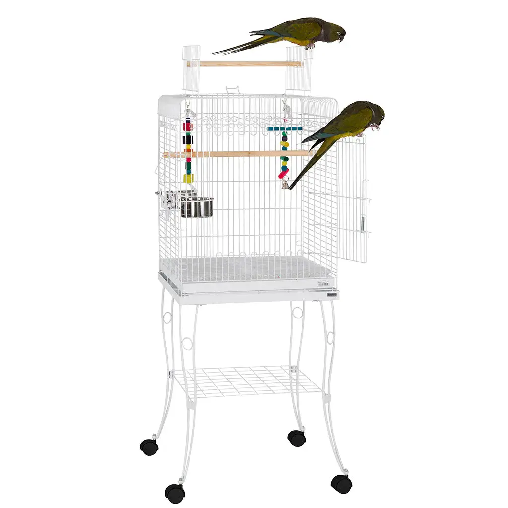 Liberta Gama Top Opening Small Parrot Cage with Stand - White