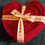 Thumbnail: Set of 6 heartshaped coaster in burgundy