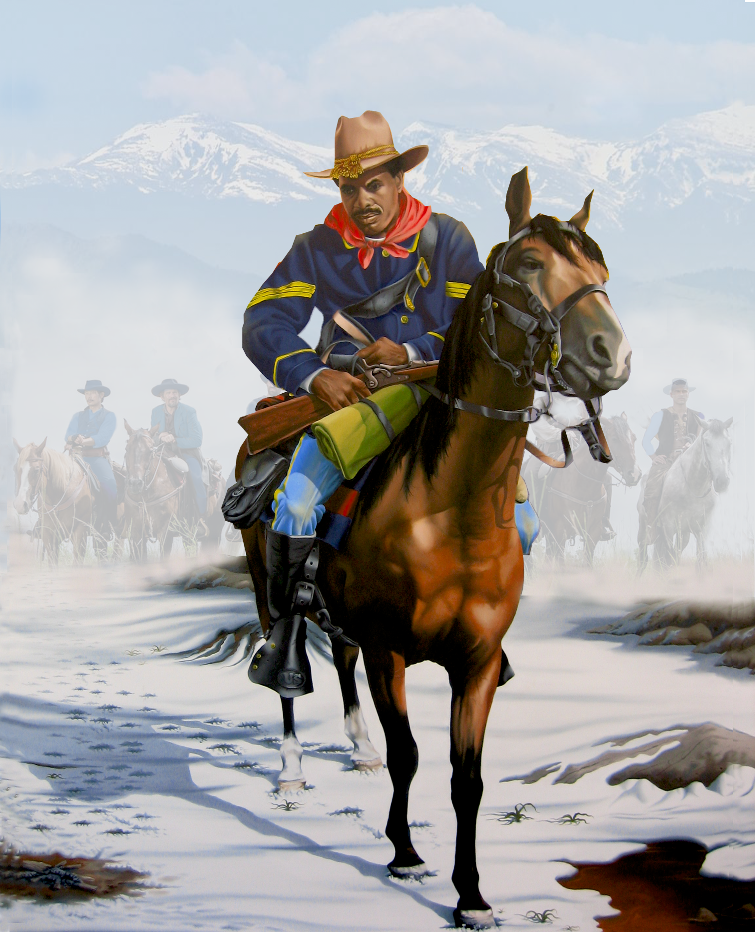 Buffalo Soldier of US Calvary / Oil / 11”x 14"