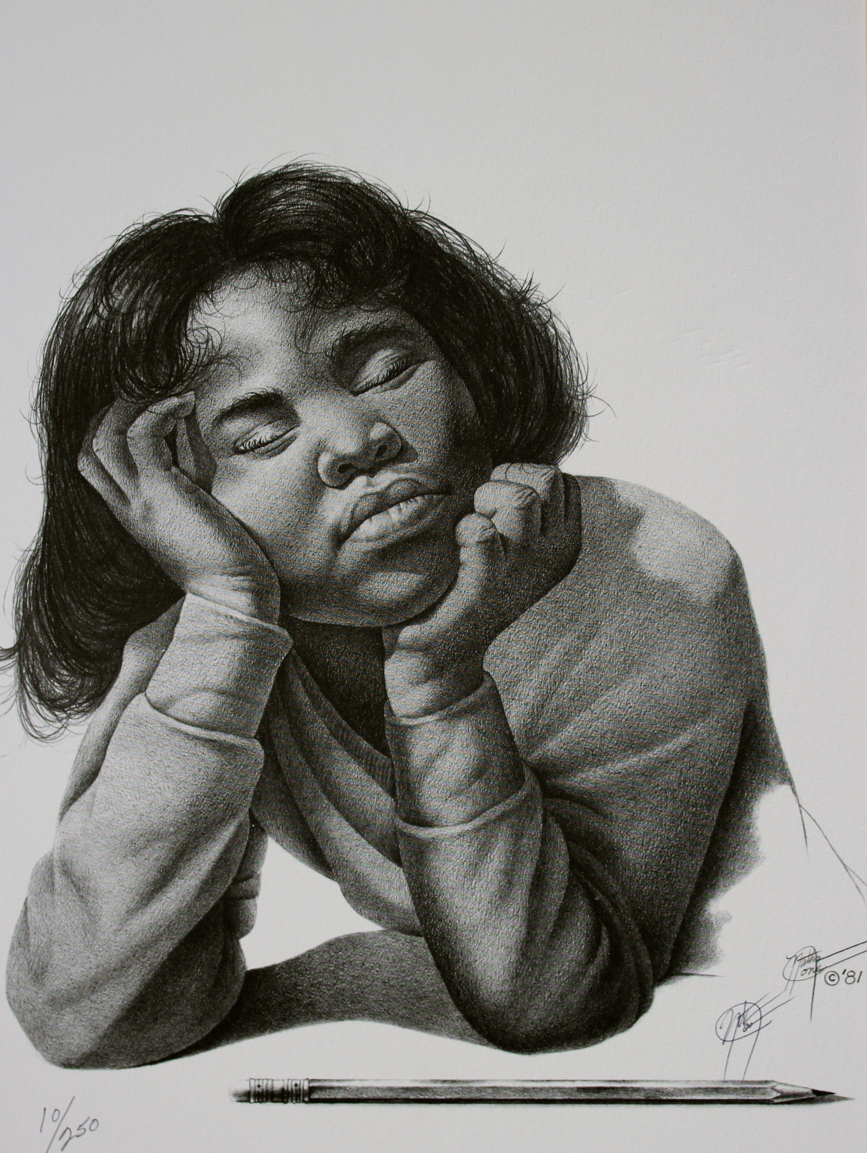 A Day In School / Pencil Painting / 11”x 14"